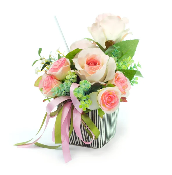 artificial flowers on white