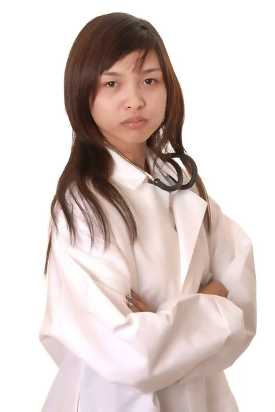 Lovely Young Beautiful Asian Doctor Nurse — Stockfoto