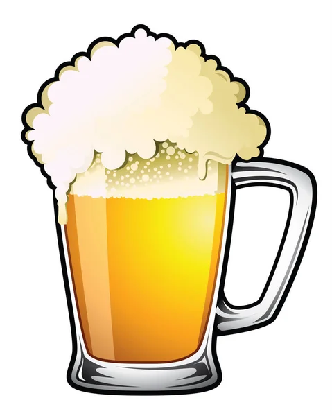 Illustration Large Overflowing Draught Beer — Stock Photo, Image