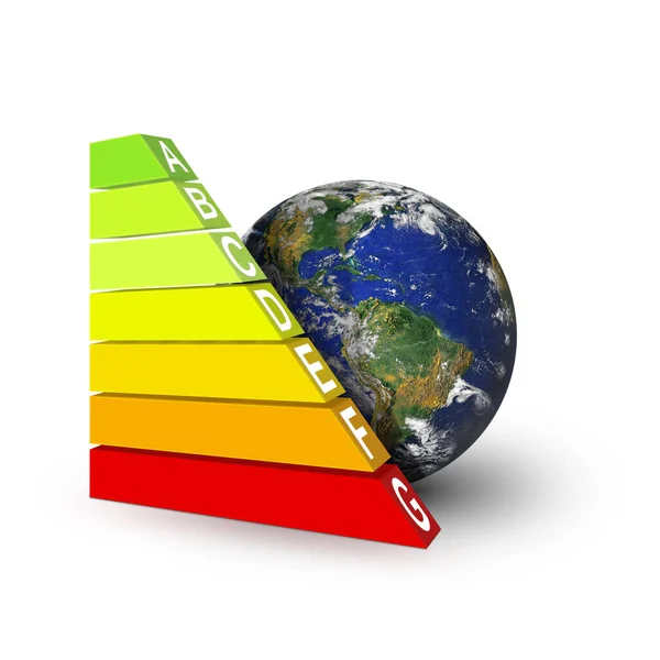 Illustration Stack Green Energy Bar Graph — Stock Photo, Image