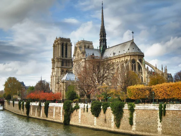Notre Dame Paris Vista Desde Sena —  Fotos de Stock