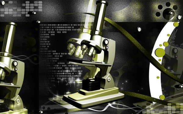 Digital Illustration Microscope Colour Background — Stock Photo, Image