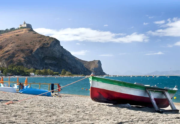 Tindari Dans Promontoire Sicile Vue Plage Oliveri — Photo