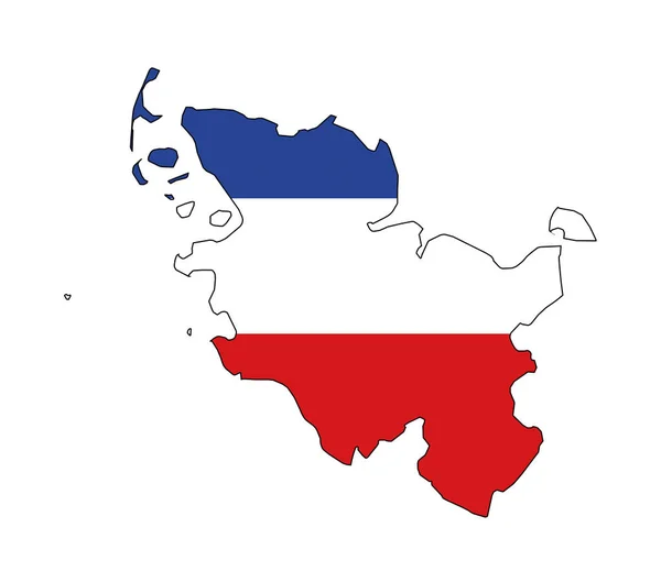 Izolovaná Mapa Šlesvicka Holštýnska Vlajkou — Stock fotografie