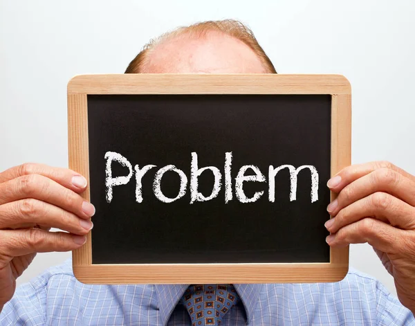 Problem Man Chalkboard — Stock Photo, Image