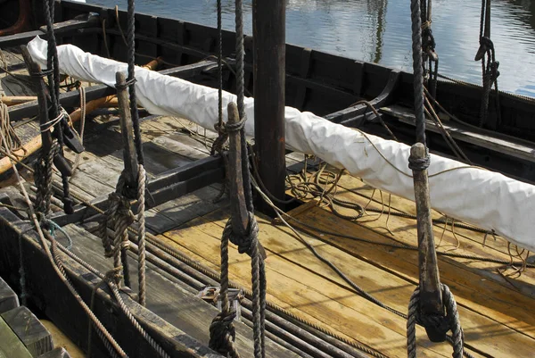 Réplica Navio Histórico Que Foi Reconstruído Após Navios Originais Encontrados — Fotografia de Stock