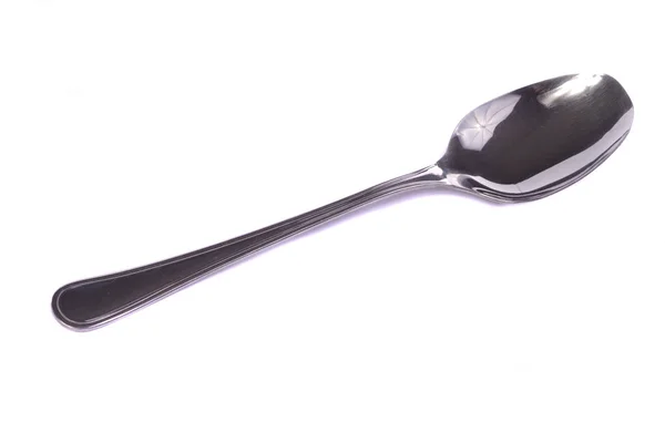 Close View Detail Spoon Isolated White Background — Stock Photo, Image