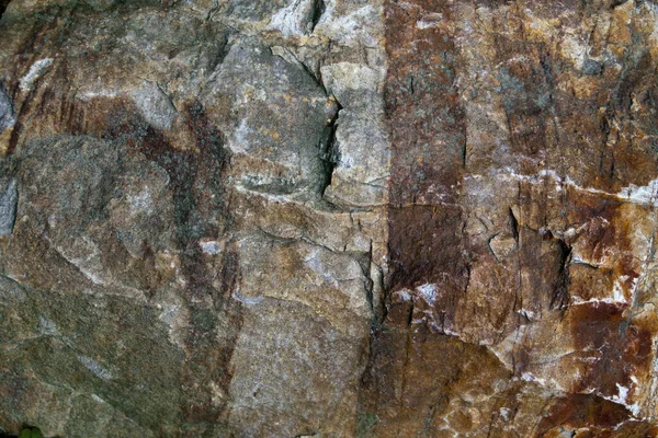 Macro Disparo Una Roca Marrón Con Líneas Oxidadas —  Fotos de Stock