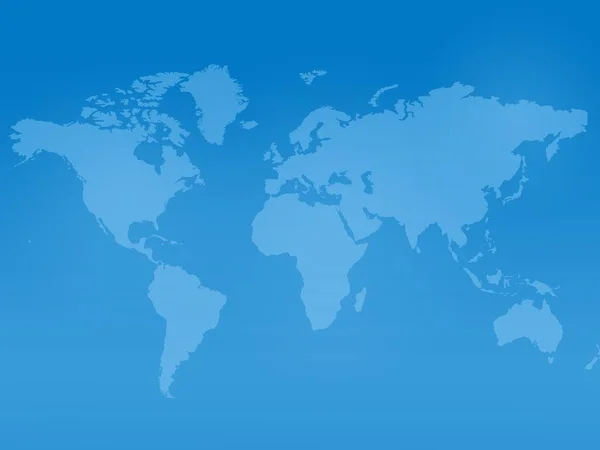 Una Mappa Del Mondo Isolata Uno Sfondo Blu — Foto Stock