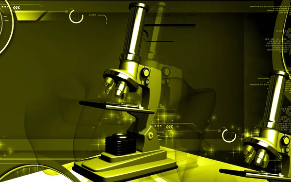 Digital Illustration Microscope Colour Background — Stock Photo, Image