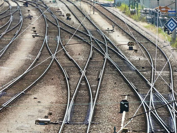 Binari Ferroviari Città — Foto Stock