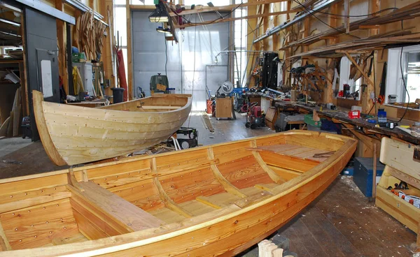 Boatyard Building Replicas Historic Wooden Ships Stock Photo