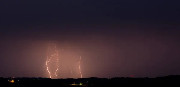 Céu Com Tempestade Relâmpago Mudança Climática — Fotografia de Stock