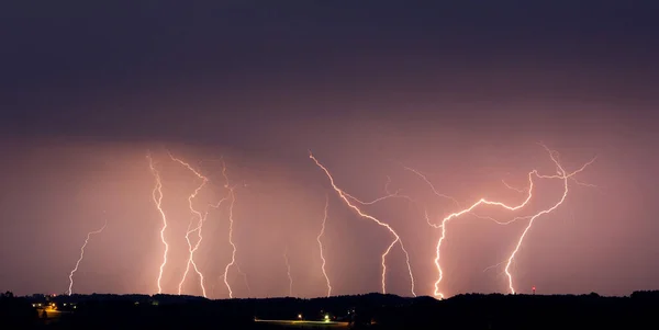 Niebo Burzą Pioruna Zmiany Klimatu — Zdjęcie stockowe