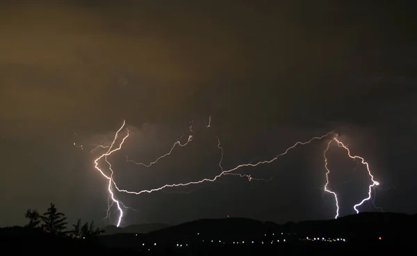 Bliksem Lucht Klimaatverandering — Stockfoto