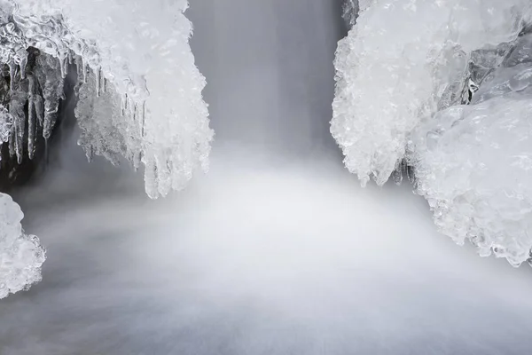 Fiume Ghiacciato Sfondo Paesaggio Naturale — Foto Stock