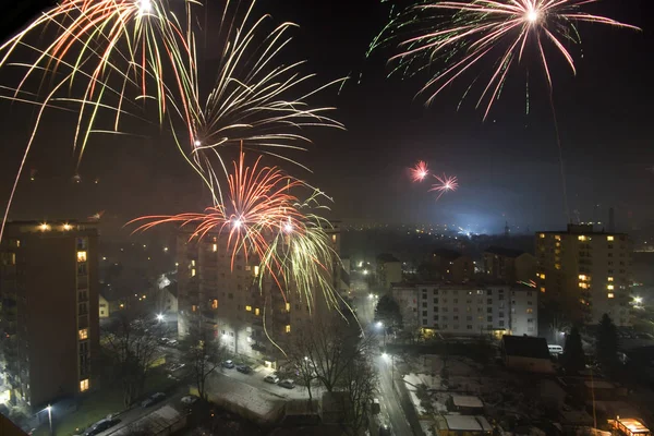 Celebración Coloridos Fuegos Artificiales Cielo — Foto de Stock