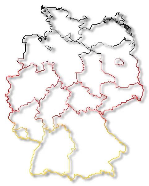 Політична Карта Німеччини Кількома Державами — стокове фото