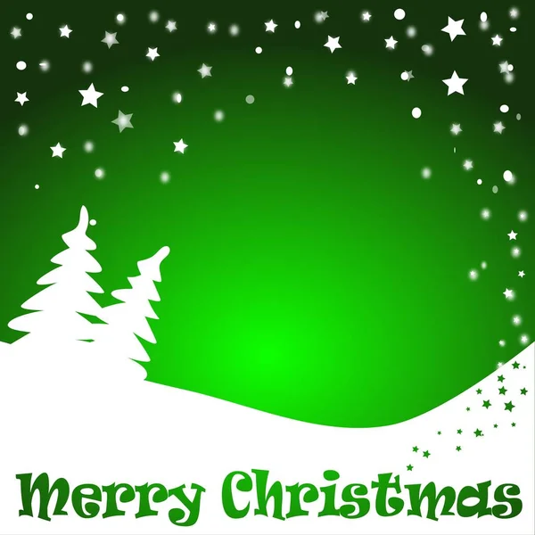 Счастливого Рождества Зимнего Пейзажа Звездами Снежинками — стоковое фото