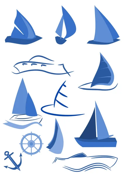 Nautical Icons Isolated White — Stock Photo, Image