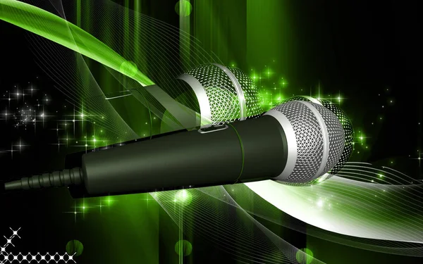 Digitale Darstellung Des Mikrofons Farbigen Hintergrund — Stockfoto