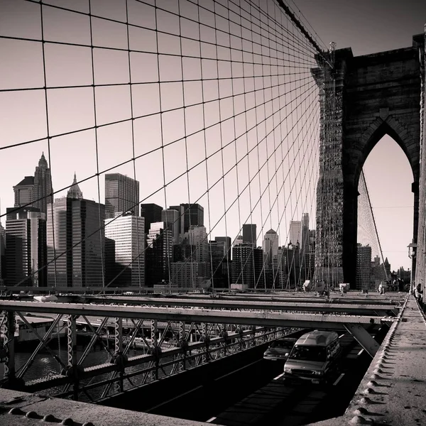 Pont Brooklyn New York Monochrome — Photo