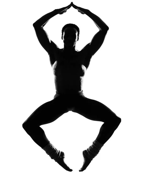 Een Afrikaanse Man Danser Dansen Studio Geïsoleerd Witte Achtergrond — Stockfoto