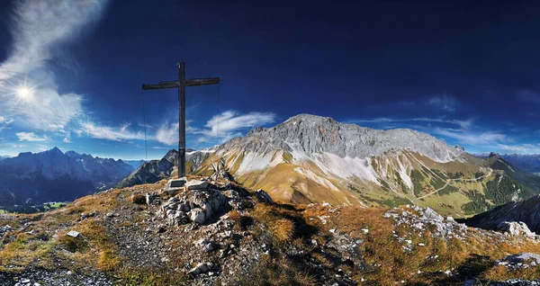 Panorama Predigtstuhl View Wetterstein Massif Mieminger Gebirge Tyrol Austria — Stock Photo, Image