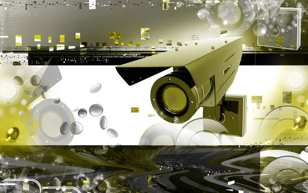 Digital Illustration Security Camera Colour Background — Stok fotoğraf