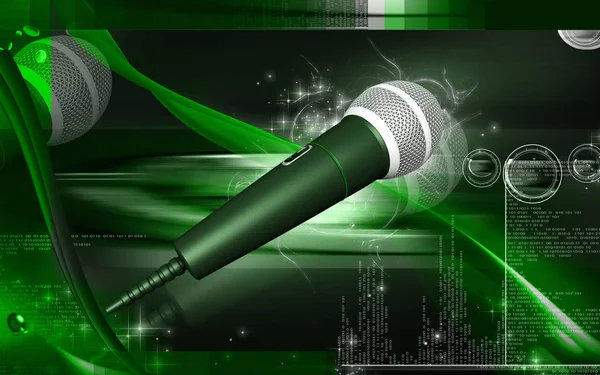 Digitální Ilustrace Mikrofonu Barevném Pozadí — Stock fotografie