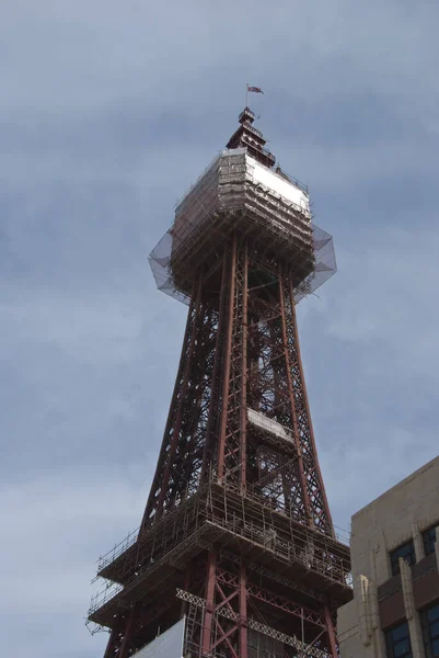 Славетна Блекпульська Вежа Під Блакитним Небом — стокове фото