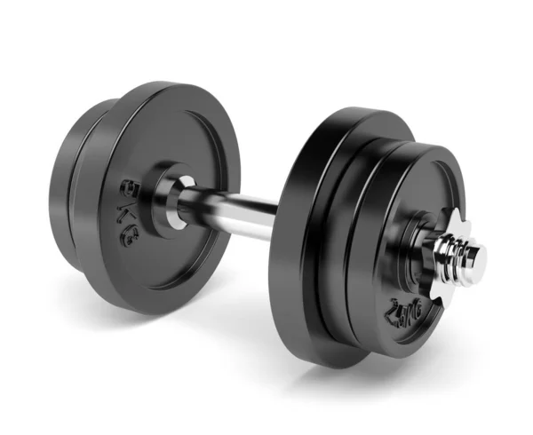 Rendering Chrome Dumbbells White Background — Stock Photo, Image