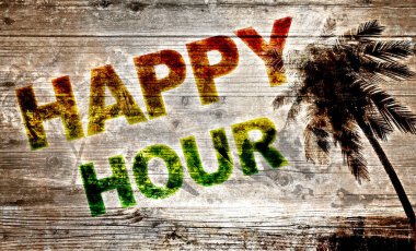 wooden board - happy hour clipart