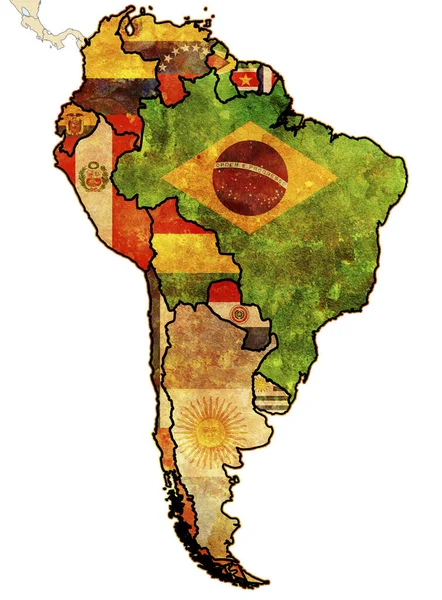 Mapa Grunge Muy Antiguo Países Sudamericanos — Foto de Stock