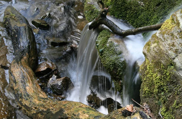 Hermosa Cascada Sobre Fondo Naturaleza — Foto de Stock