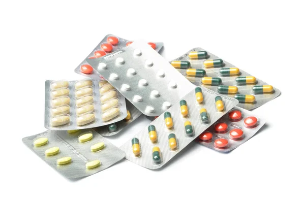 Diffrent Types Drugs Isolated White Background — Stock Photo, Image