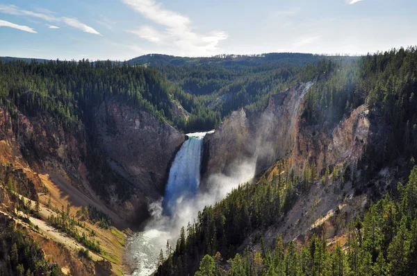 Lägre Fall Gul Sten Nationalpark Wyoming Usa — Stockfoto