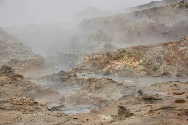 Geotermiskt Fält Nära Grindavik Halvön Reykjanes — Stockfoto
