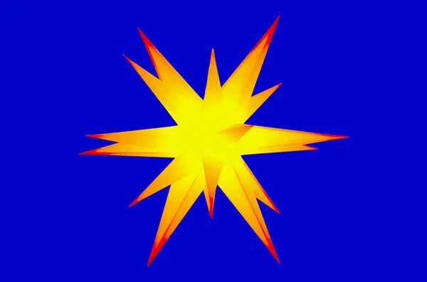 Сияющая Звезда Синем Фоне — стоковое фото