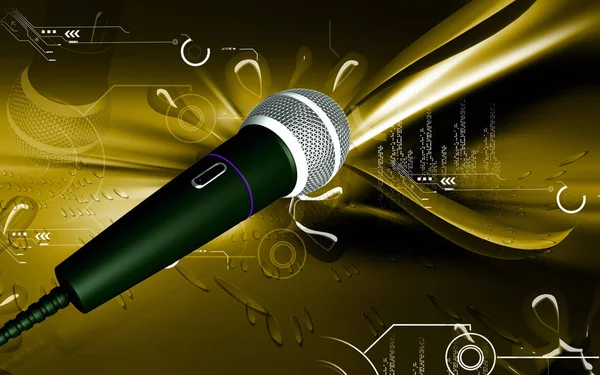 Digitale Darstellung Des Mikrofons Farbigen Hintergrund — Stockfoto