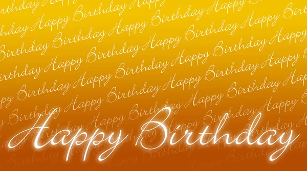 Birthday Card Happy Birthday Orange Yellow — Stock Photo, Image