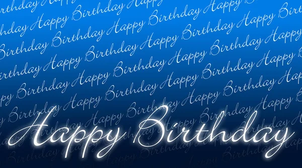 Verjaardagskaart Gelukkige Verjaardag Blauw Wit — Stockfoto