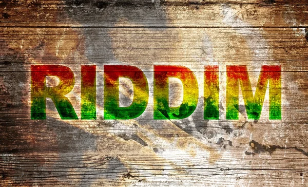 Old Wooden Board Riddim Lettering — Stock Photo, Image