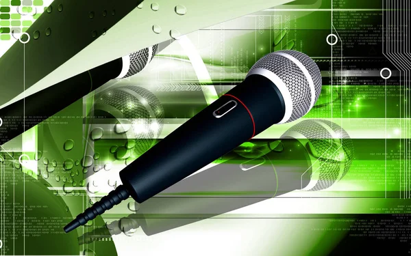 Digital Illustration Mikrofon Färg Bakgrund — Stockfoto