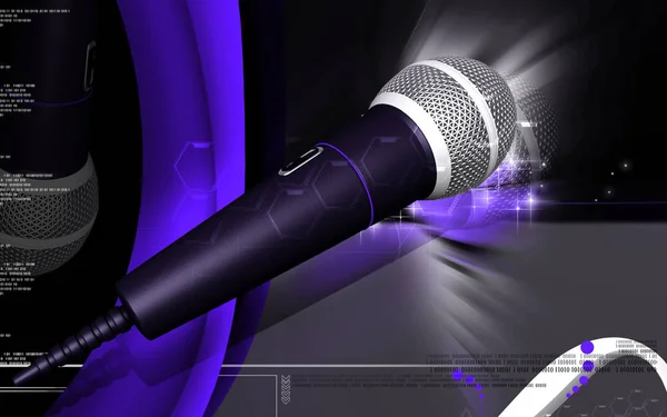 Digital Illustration Microphone Colour Background — Stock Photo, Image