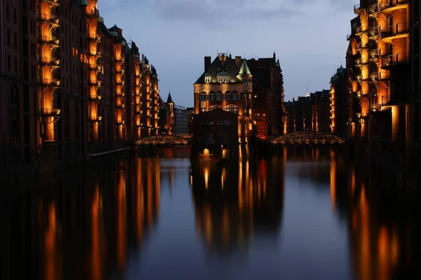 Speicherstadt Abend — Stockfoto