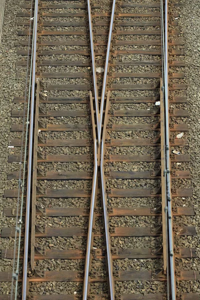 鉄軌道 列車道路 — ストック写真