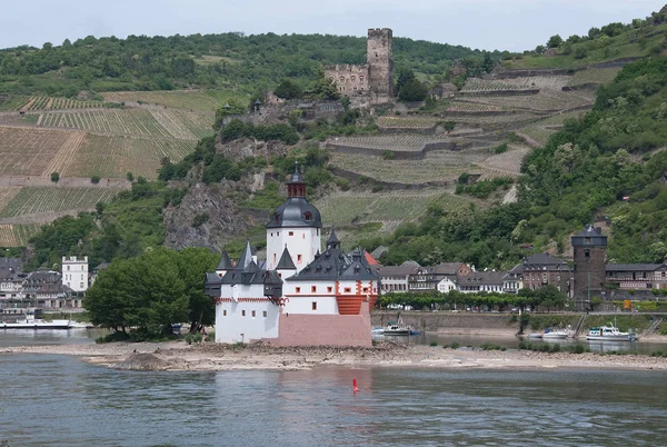 Κάστρο Pfalzgrafenstein Και Gutenfels Κοντά Στο Kaub Rhein — Φωτογραφία Αρχείου