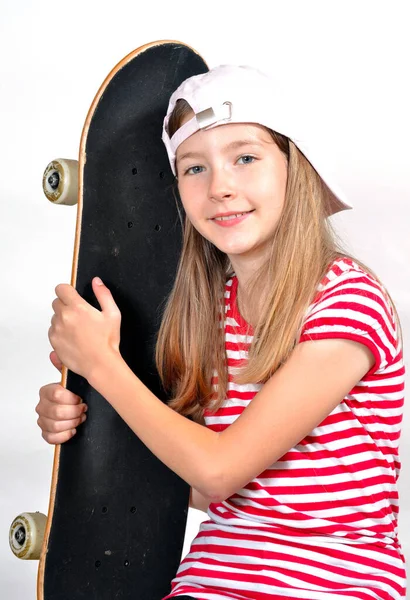 Meisjes Skateboard Skater Kid Rapper — Stockfoto