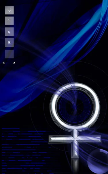 Цифрова Ілюстрація Знака Венера Кольоровому Тлі — стокове фото
